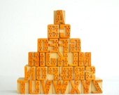 FREE SHIPPING - A to Z - 26 Designer Letterpress Wood Type, Mini Series -MV60