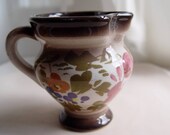 Vintage Ceramic Painted Pitcher Creamer  -- Shabby Chic -- Flowers Design