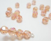 20 Peach Crystal Round Disco Faceted Bead 7mm 4129