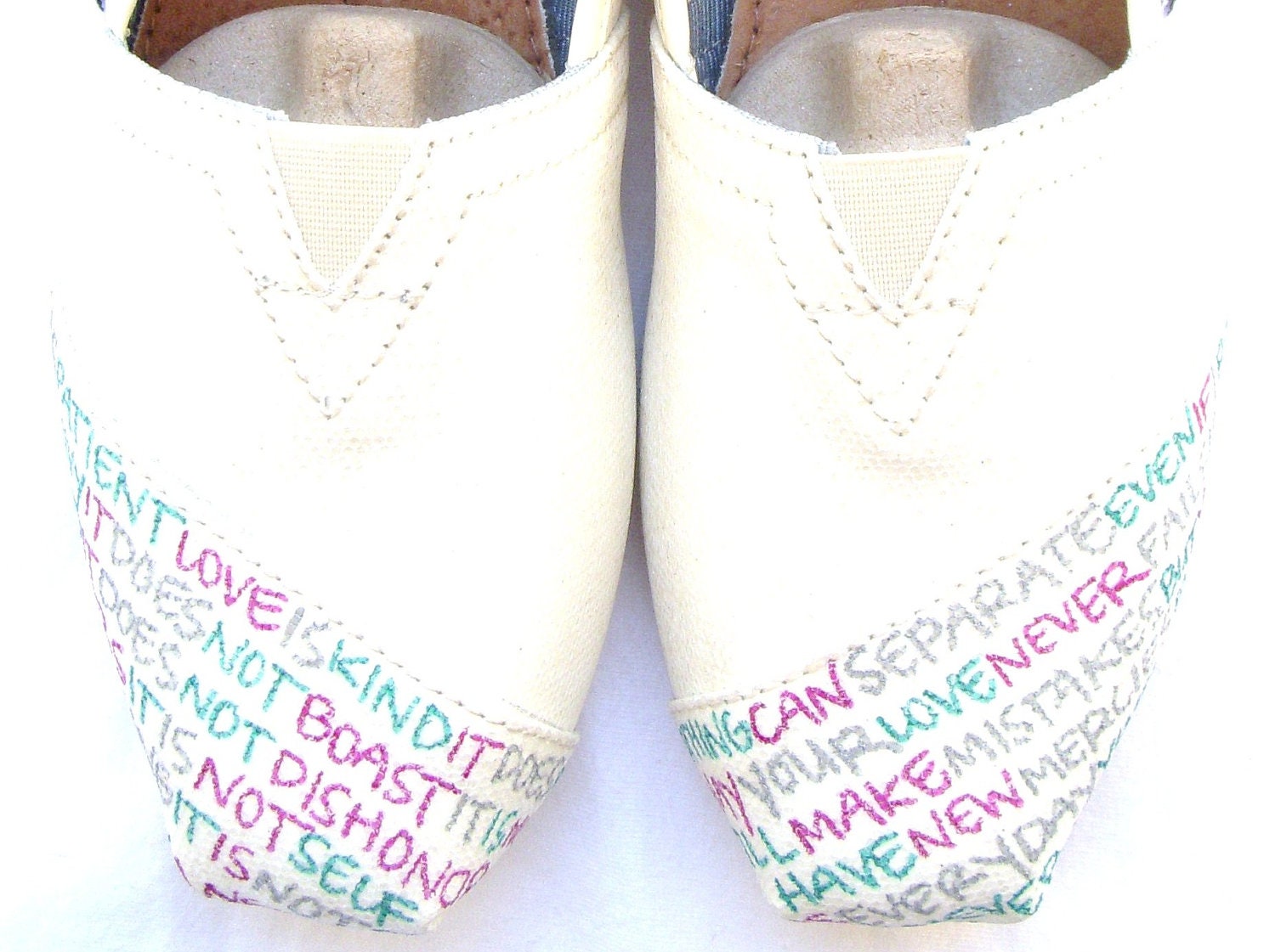 The Audrey- Wedding Custom Painted TOMS