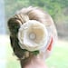 Ivory Bridal Hair Flower, Feather Flower, Fascinator, Bridal Hair Accessory, Wedding Headpiece, Pearl Hair Flower