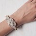 Sailor's Knot Bracelet - Bone white-colored suede and raw brass chain