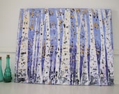 Purple Mountain Aspen Tree Scene, Textured 16x20 by MyImaginationIsYours