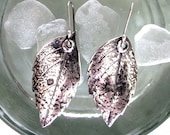 Fine Silver Turning Leaf Earrings Solid Pure (.999) Dangles