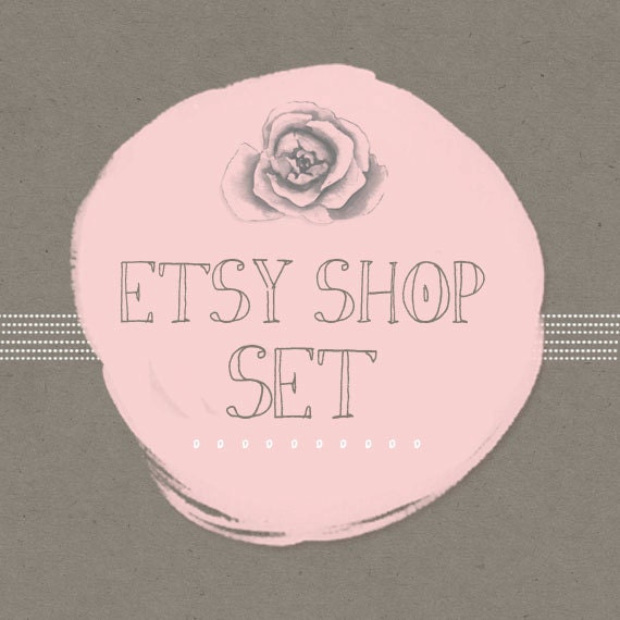 Professional Etsy Shop Set  - Emily and Bella - (Banner, avatar, placeholders)