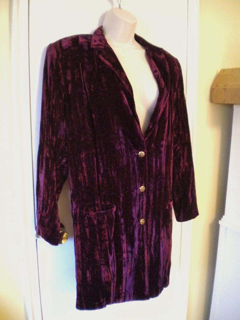 Mens Purple Crushed Velvet Blazer