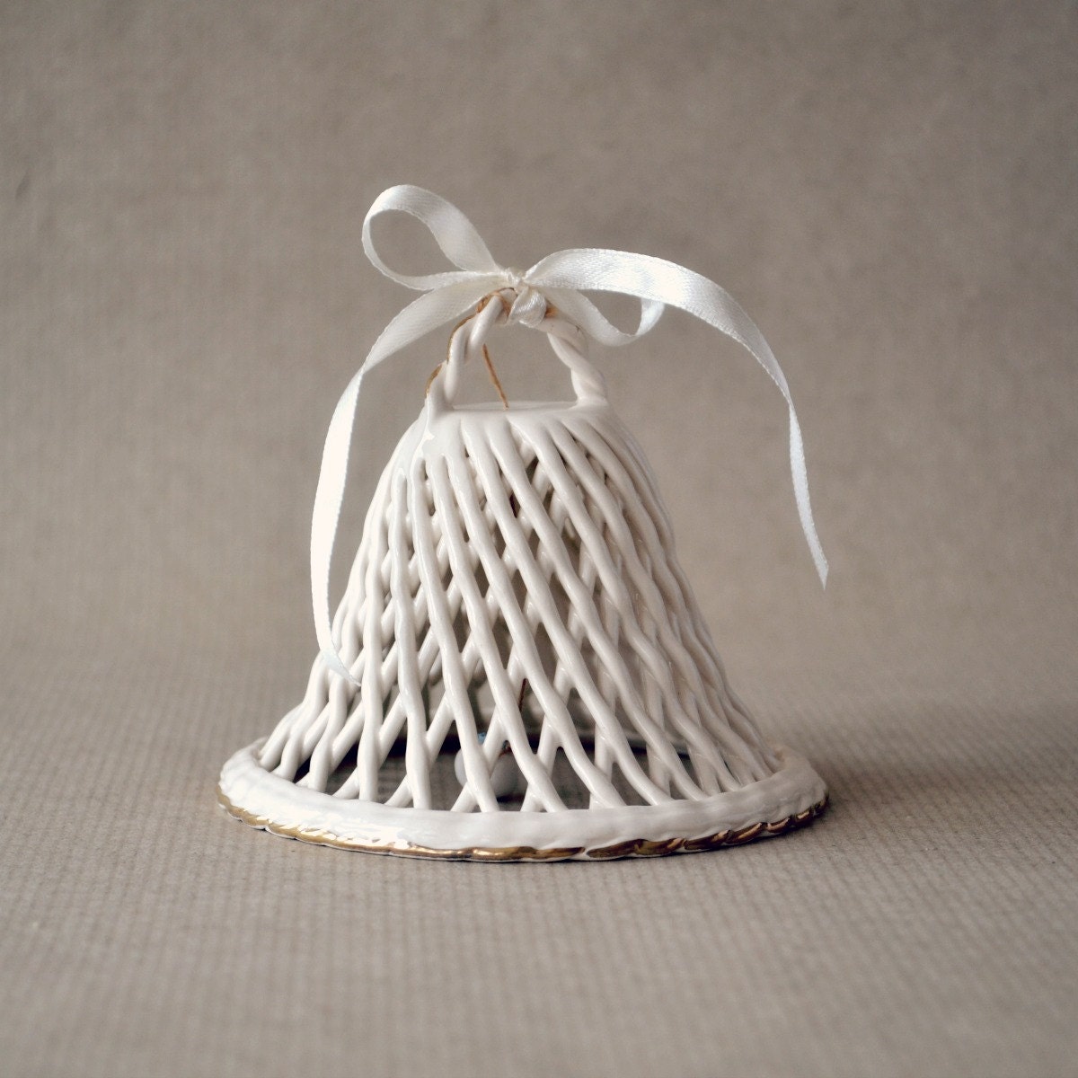 Ceramic bell collection bell - collectors - luxory ceramic bell - hand woven, functional, ornament - Wedding bell
