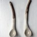 SALE:Porcelain spoons rustic spoons home decor beige tones