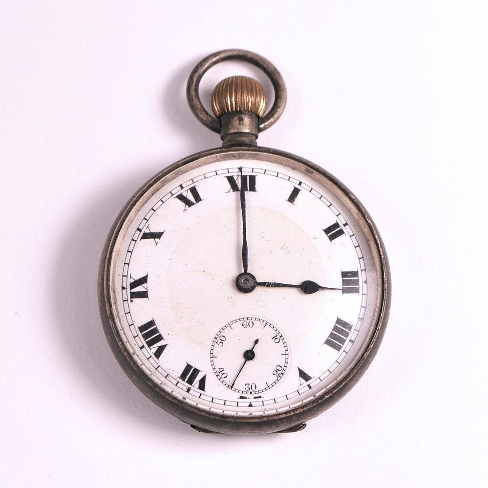 Antique Victorian Sterling Silver Pocket Watch