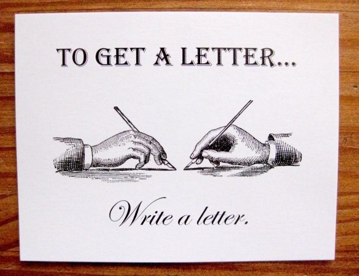 To Get a Letter, Write a Letter postcard, set of 5