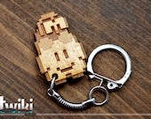 Laser cut and engraved Mario Bros 8 bit Lakitu wood keyring