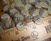 Retro Cool Bulk Shirt Buttons- Translucent Ecru Brown Horn Effect- 72 Plastic 5/8" or 1/2"  (24L 20L15MM 13mm) 4 hole recessed sew on crafts
