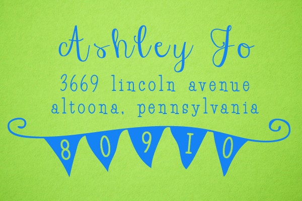 Address Stamp Bunting Flags Custom Stamp