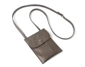 Genuine Leather Neck Pouch in Smokey Bronze (last one), hip bag, smartphone case, Iphone case, hip purse