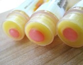 Strawberry Banana Flavored Beeswax Lip Balm - with Olive Oil, Coconut Oil and Vitamin E Oil