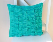 Teal Ruffle Pillow READY TO SHIP