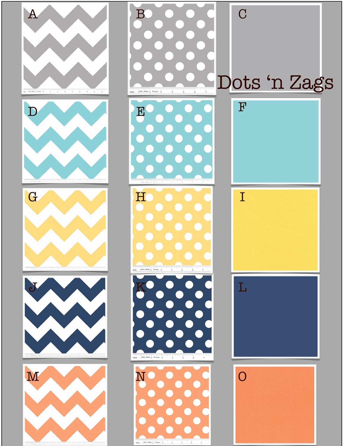 Custom Baby Crib Bedding -Design Your Own-  Modern Dots 'n Zags