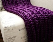 Sale WEST BAY THROW in Purple - Soft, warm & cozy throw - Wedding, housewarming, anniversary and holidays or for your home
