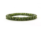 Olive Green Swarovski Crystal Bangle Bracelet