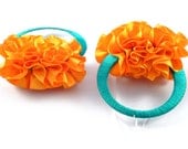 Orange Bust Ruffle earrings by Velvet and Rose