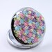 Art Pocket Mirror -- with beautiful handmade flowers -- Free shiping