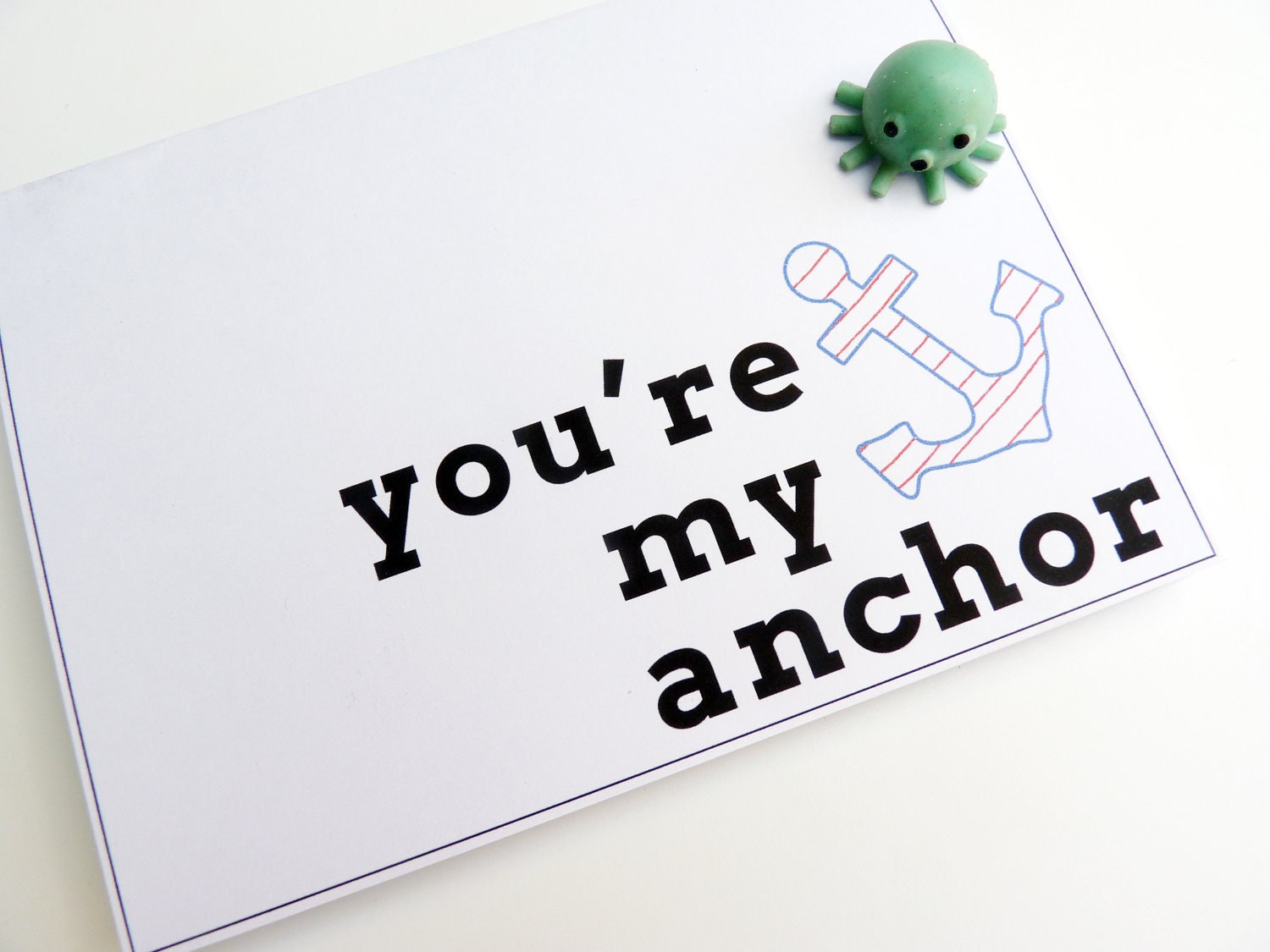 You're My Anchor - Nautical Blue, White & Red Anchor White Greeting Card - Valentine's Day