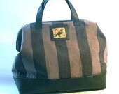 Linen and Leather Raven Mason Bag