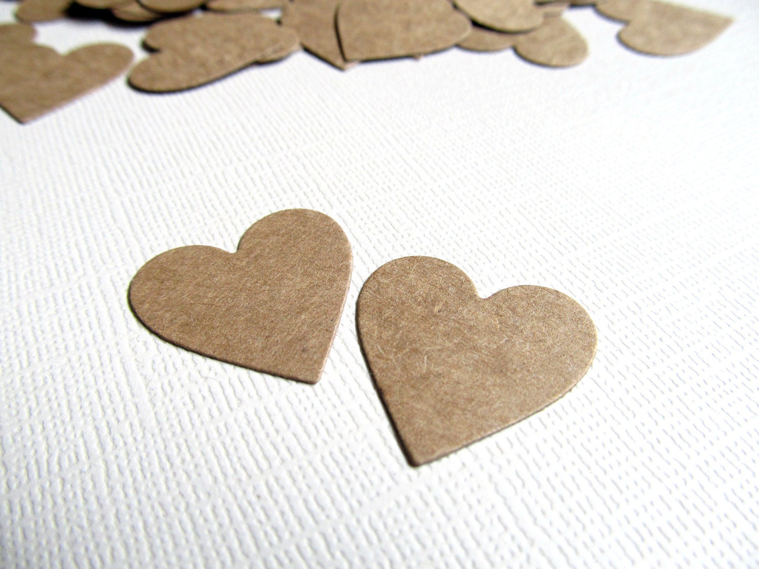 100 Handmade Die Cut Kraft Hearts