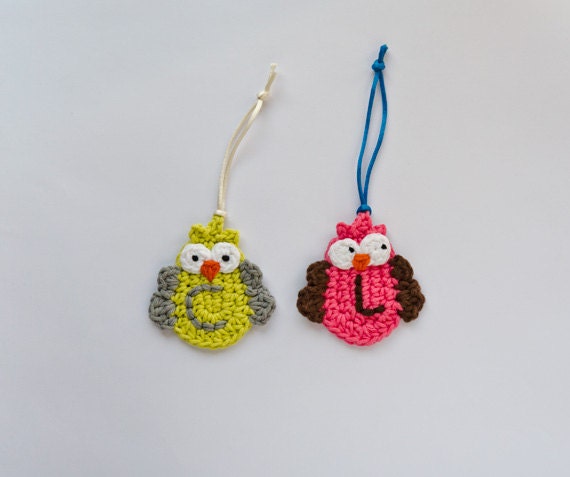 Instant Download - PDF Crochet Pattern - Garland of Colorful Owls - Text instructions and SYMBOL CHART instructions