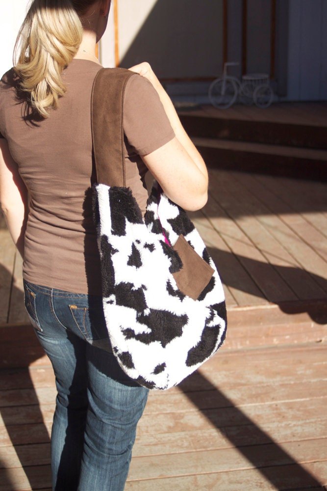 Repurposed Faux Cow Fur Bag