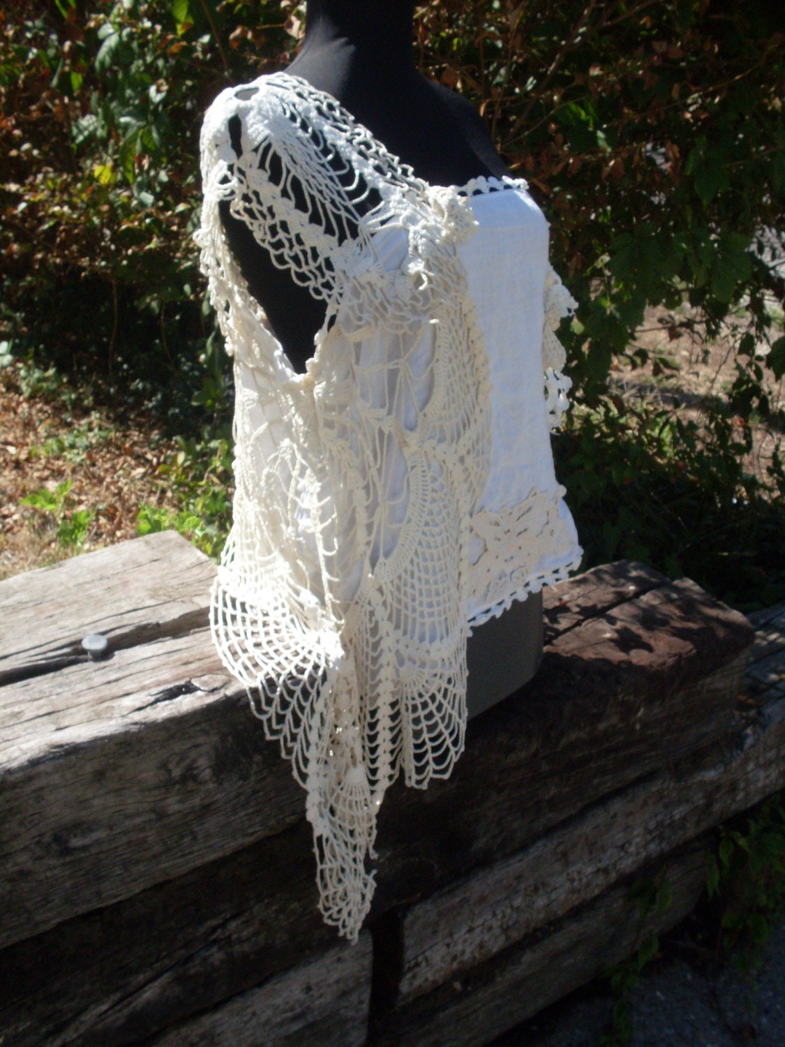 gypsy boho shabby chic vintage crochet ooak