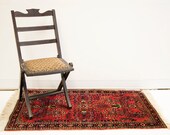 Dainty Red 1920s Vintage Rug