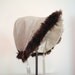 RESERVED - 1950's Handmade Off White Wool Coat and Matching Bonnet with Fur Trim