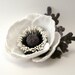 Felt flower brooch White Poppy
