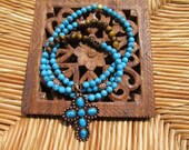 Faith & Blessings- inspirational crystal gemstone 108 bead mala necklace-boho yoga zen prayer beads