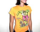Vintage 90s Orange The Incredible Hulk Youth Boys T-Shirt Extra Small Small XS S