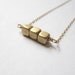 Brass Necklace, Geometric Jewelry, Metal Bead Necklace, Minimalist and Modern
