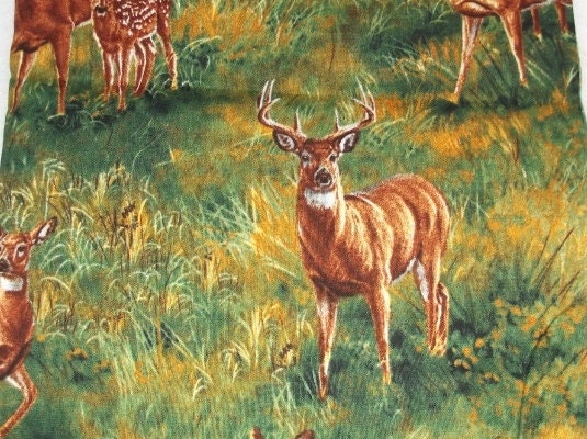 Fat Quarter, 18X22 Deer Print, Hunting fabric, fabric Remnant