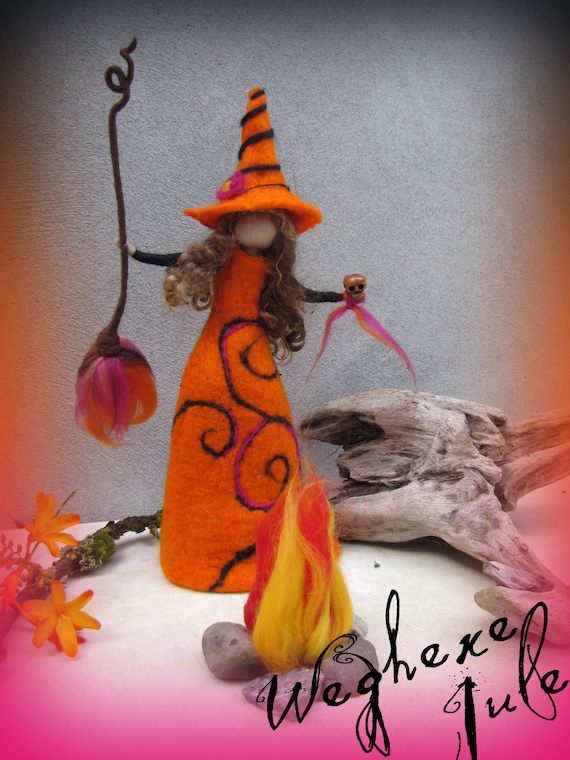 Jule - felted witch, neddle felted and wet felted
