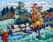 Original Fine Art Oil Painting Landscape by Elizabeth Elkin - Early Autumn 8 x10 inches