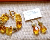 Yellow, Gold, bracelet AND earrings - The Glamorous Life - Good as Gold SET