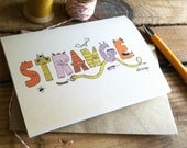 Halloween Card- Strange Monsters Kraft Envelope