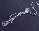 Modernist Vintage Hand Wrought Studio Sterling Silver Necklace 14753