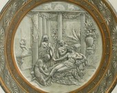 Antique chromolithograph, "The Pompeian Toilette", Original antique print, 1876