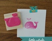 Hand Carved Little Whale Rubber Stamp
