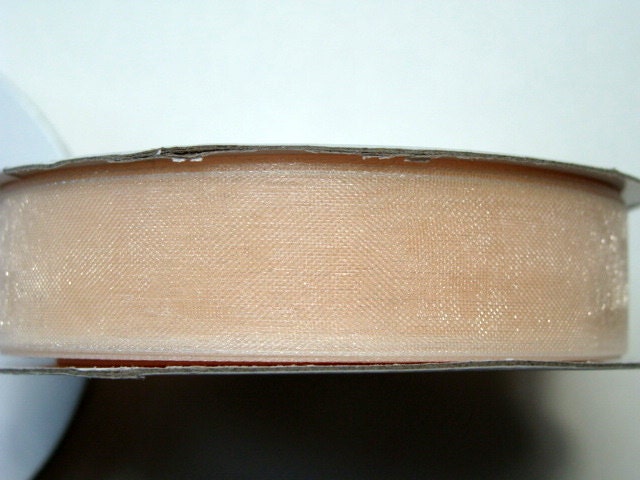 25 yard Spool of  5/8" Organza Ribbon - Ivory 2