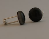 Dark Vintage Glass Marbles Recycled Into Cuff Links Wearable Art Unique Gift