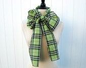 Festive Bow Green Plaid Scarf