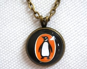 Unique Penguin Books Small Pendant Necklace made with real vintage book cover-  Literary gift for her