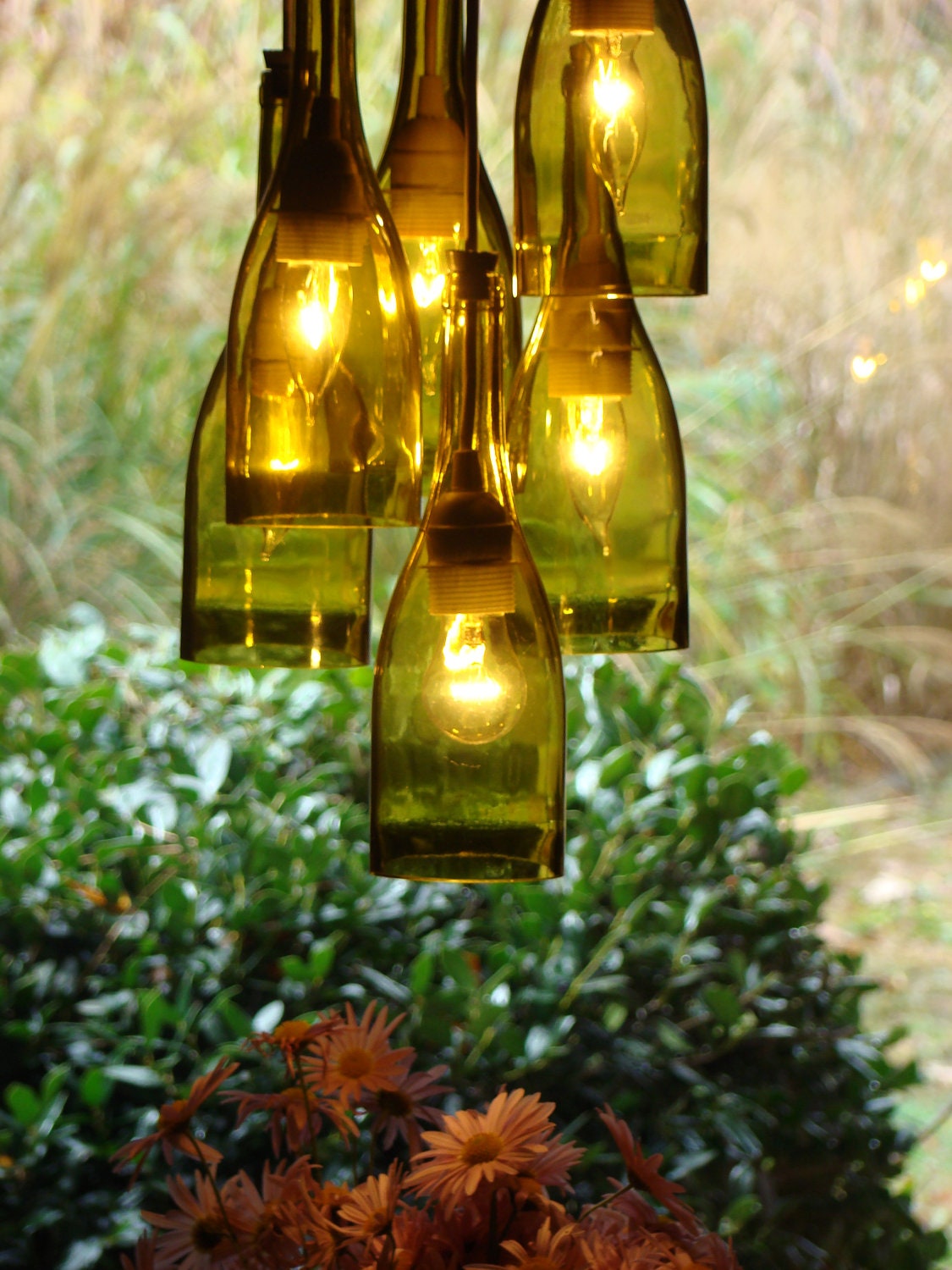 Wine Bottle Chandelier